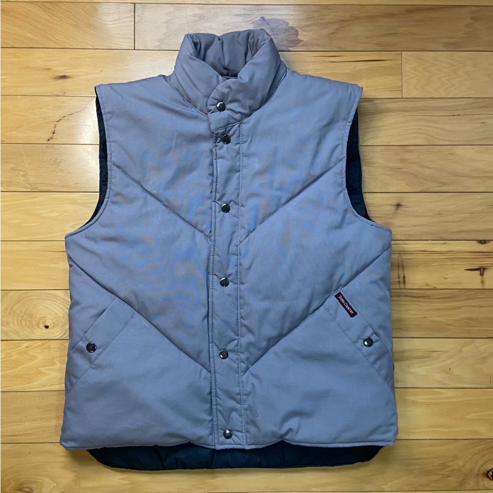 Vintage DOWN COUNTRY Gray Puffer Vest Mens M‎ Down Filled